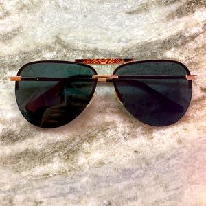 Diff snakeskin aviator sunglasses